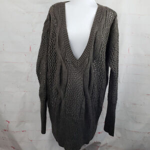 Kimchi Blue deep v chunky knit oversize sweater